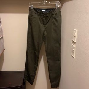 Express Forest Green Straight Leg Dress Pants